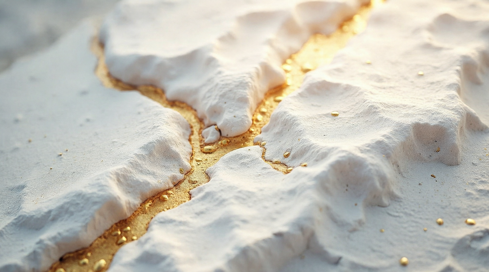 Golden river in stone